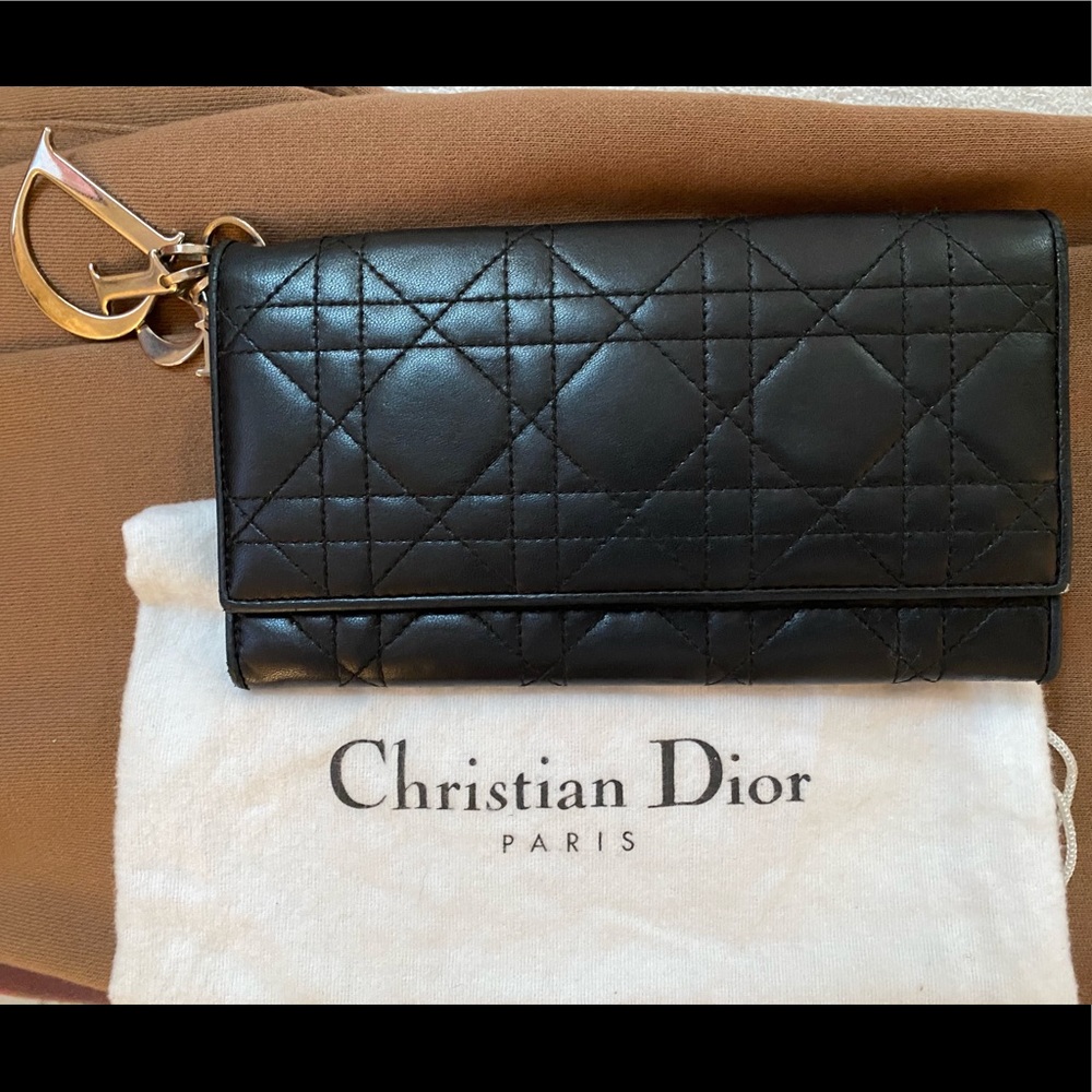Christian Dior Cannage Lambskin Wallet DIOR - Picture 1 of 8